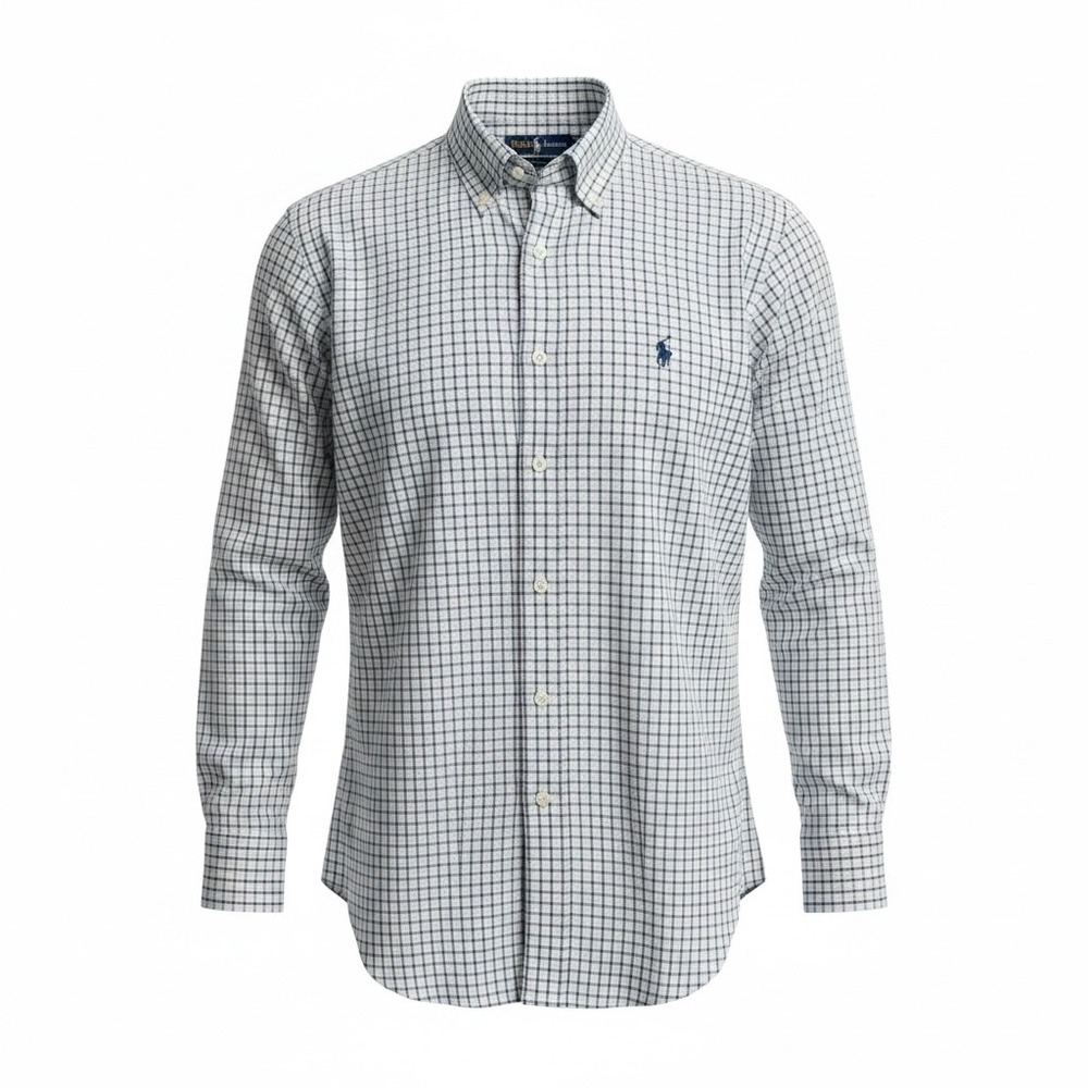 Ralph Lauren Ellington Mens XL Classic Fit Cotton Check Button Down Shirt Blue